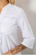 Блуза однотонна  -уцінка, колір білий, 230R96-15-U-3 - фото № 4