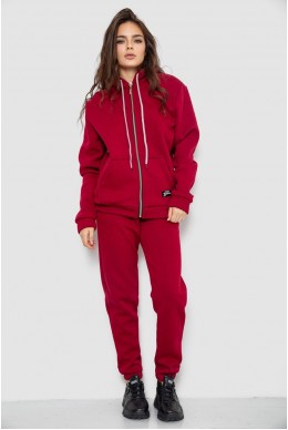 Спортивний костюм жіночий на флісі  -уцінка, колір бордовий, 244R1555-U-1