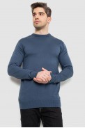 Светр чоловічий однотонний, колір синій, 161R1770-1 - фото № 0