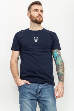 Мужская футболка с тризубом, цвет темно-синий, 226R022