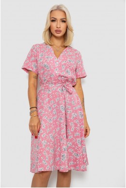 Платье софт с принтом, цвет пудровый, 230R0032-1