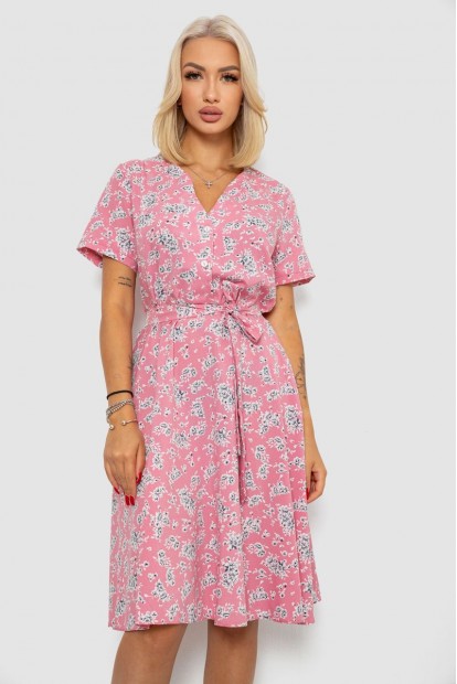 Платье софт с принтом, цвет пудровый, 230R0032-1