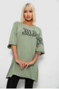 Футболка женская с принтом, цвет оливковый, 244R2007 - фото № 0