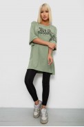 Футболка женская с принтом, цвет оливковый, 244R2007 - фото № 1