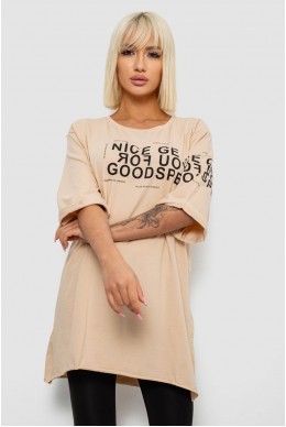 Футболка жіноча з принтом, колір бежевий, 244R2007