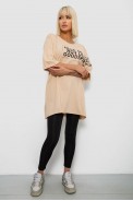 Футболка жіноча з принтом, колір бежевий, 244R2007 - фото № 1