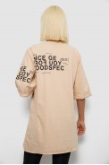 Футболка жіноча з принтом, колір бежевий, 244R2007 - фото № 3