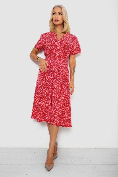 Платье софт с принтом, цвет красный, 230R0032-1