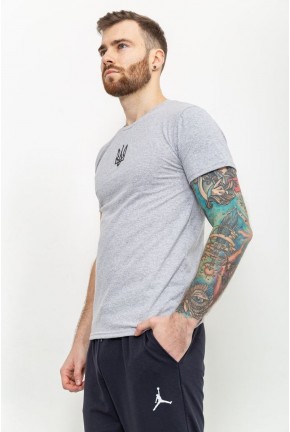 Мужская футболка с тризубом, цвет светло-серый, 226R022