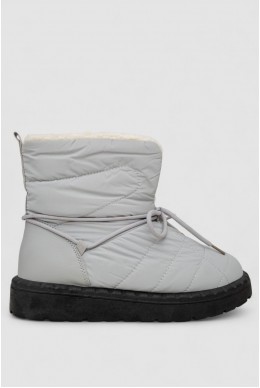 Дутики женские зимние на меху, цвет серо-черный, 248RFM07