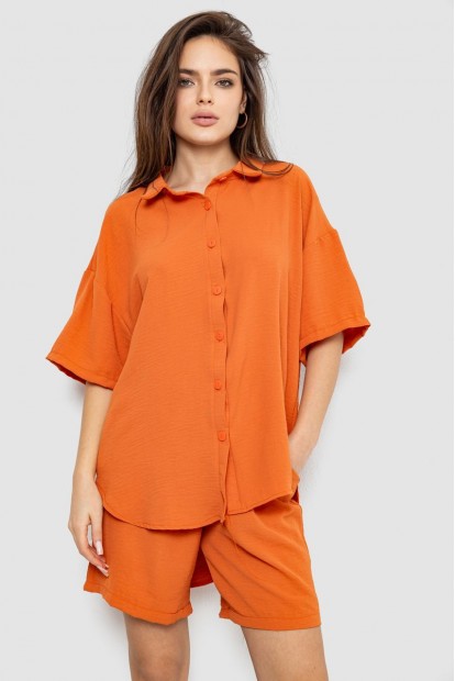 Костюм женский однотонный  -уценка, цвет терракотовый, 119R0038-U-6