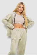 Спортивний костюм жіночий велюровий  -уцінка, колір світло-оливковий, 238R107-2-U - фото № 1