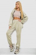 Спортивний костюм жіночий велюровий  -уцінка, колір світло-оливковий, 238R107-2-U - фото № 2