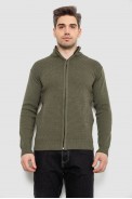 Кофта мужская на молнии с карманами, цвет хаки, 161R1053 - фото № 0