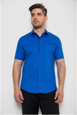 Рубашка мужская однотонная, цвет электрик, 214R7118
