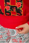Піжама жіноча на флісі, колір червоний, 243R04256 - фото № 5