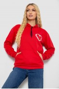 Худі жіночий на тонкому флісі  -уцінка, колір червоний, 238R57162-10-U-4 оптом - фото № 0