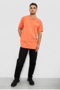 Поло мужское однотонное, цвет оранжевый, 244R1027 оптом - фото № 1