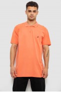 Поло мужское однотонное, цвет оранжевый, 244R1027 оптом - фото № 0