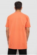 Поло мужское однотонное, цвет оранжевый, 244R1027 оптом - фото № 3