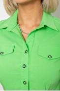 Сорочка жіноча однотонна  -уцінка, колір салатовий, 230R068-1-U-338 оптом - фото № 4