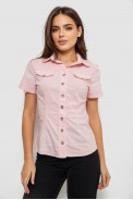 Сорочка жіноча однотонна  -уцінка, колір світло-рожевий, 230R068-1-U-337 оптом - фото № 0