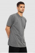 Поло мужское однотонное, цвет серый, 244R1027 - фото № 2