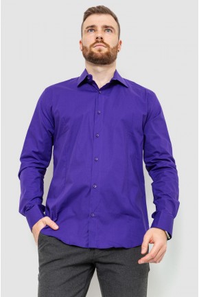 Рубашка мужская однотонная, цвет фиолетовый, 214R7081