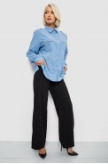 Рубашка женская однотонная, цвет джинс, 230R301 - фото № 1