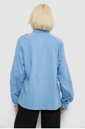 Рубашка женская однотонная, цвет джинс, 230R301 - фото № 3