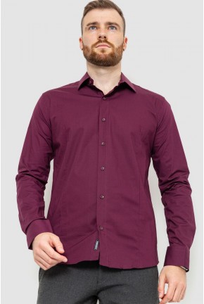 Рубашка мужская однотонная, цвет сливовый, 214R7081