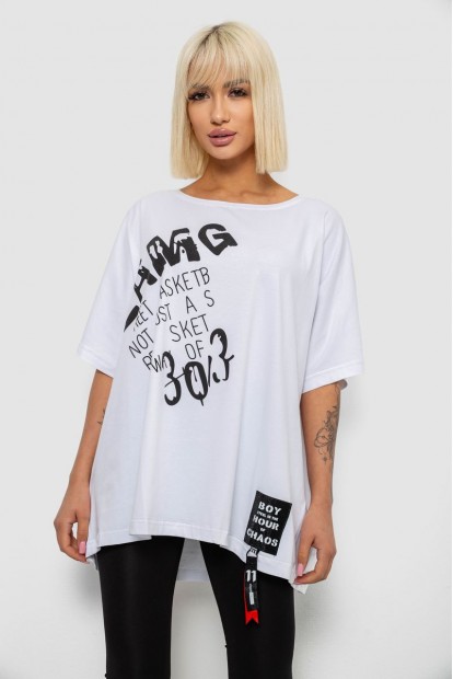 Футболка женская с принтом, цвет белый, 244R5002