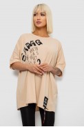 Футболка жіноча з принтом, колір бежевий, 244R5002 - фото № 0
