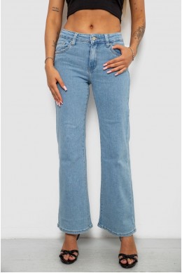 Джинсы женские однотонные Wide Leg, цвет голубой, 244RKL002