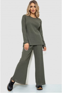 Костюм жіночий в рубчик повсякденний  -уцінка, колір хакі, 238R57415-U-10
