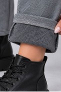 Брюки женские прямого кроя кашемир, цвет джинс, 257R121 - фото № 4
