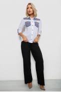 Рубашка классическая с принтом  -уценка, цвет белый, 230R7214-U - фото № 1