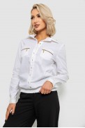 Рубашка женская однотонная  -уценка, цвет белый, 230R304-U - фото № 2