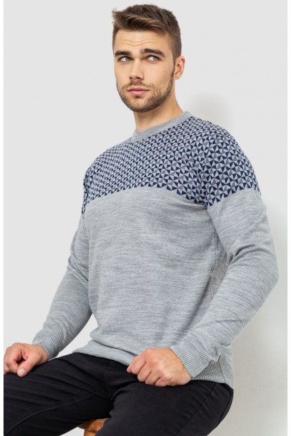 Свитер мужской  -уценка, цвет серо-синий, 161R898-U-1