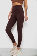 Лосини жіночі однотонні в рубчик, колір шоколадний, 214R0009 оптом - фото № 2