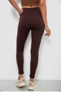 Лосини жіночі однотонні в рубчик, колір шоколадний, 214R0009 оптом - фото № 3