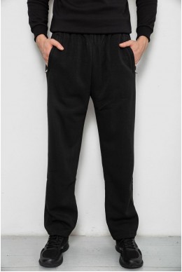 Спортивные штаны мужские на флисе, цвет черный, 244R41715