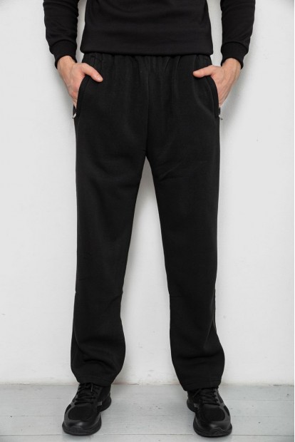 Спортивные штаны мужские на флисе, цвет черный, 244R41715