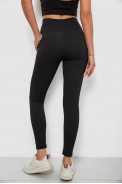Лосини жіночі однотонні в рубчик, колір чорний, 214R0009 оптом - фото № 3