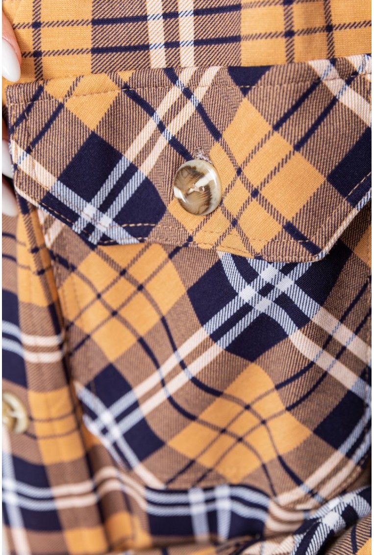 Купити Костюм жіночий сорочка+штани в клітку 230R2002, колір Світло-коричневий - Фото №6