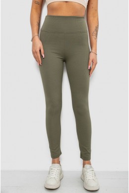 Лосини жіночі однотонні в рубчик, колір хакі, 214R0009