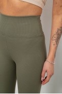 Лосини жіночі однотонні в рубчик, колір хакі, 214R0009 - фото № 4