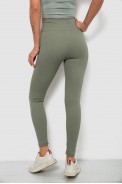 Лосины женские однотонные в рубчик, цвет оливковый, 214R0009 оптом - фото № 3