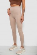 Лосини жіночі однотонні в рубчик, колір бежевий, 214R0009 оптом - фото № 2