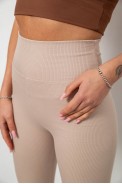 Лосини жіночі однотонні в рубчик, колір бежевий, 214R0009 оптом - фото № 4